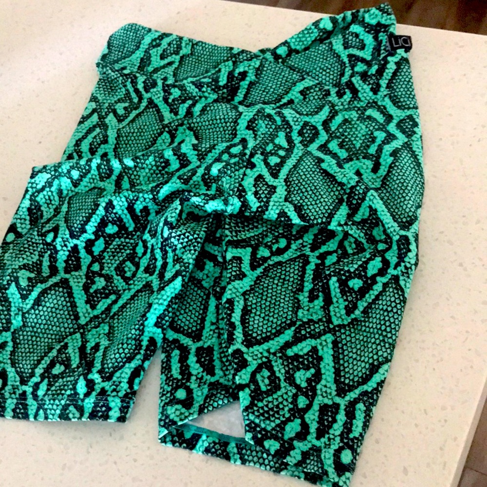 Lici fit green biker shorts small medium worn once